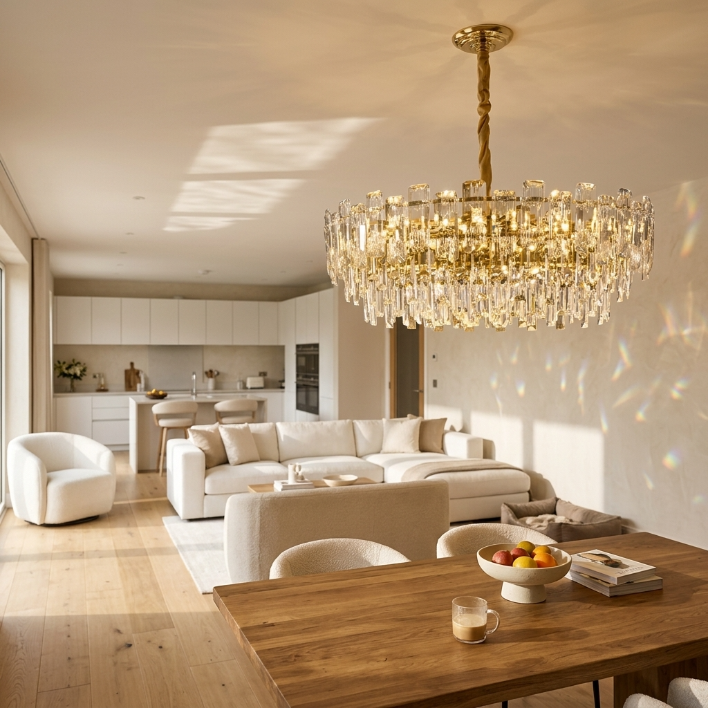 Ella | Imperial Glass and Brass Chandelier