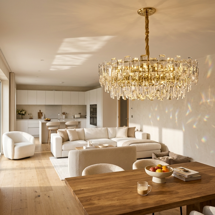 Ella | Imperial Glass and Brass Chandelier