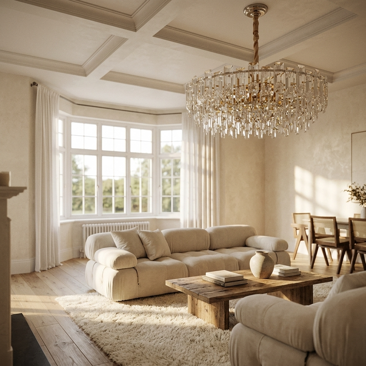 Ella | Imperial Glass and Brass Chandelier
