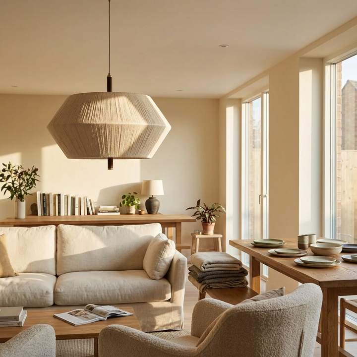 Kide | Fabric Faceted Pendant Light
