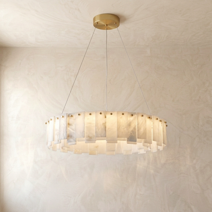 Merete | Alabaster Halo Chandelier