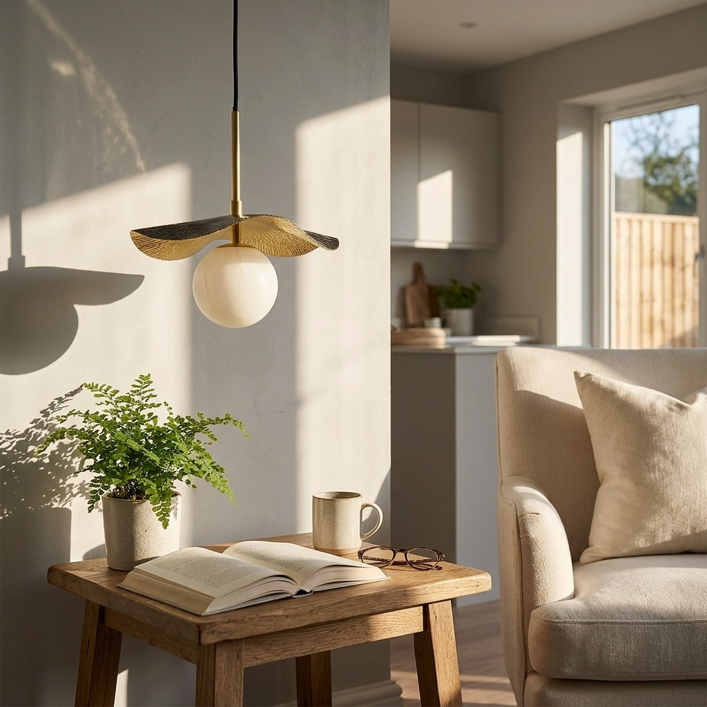 Odetta | Milk Glass &amp; Brass Globe Pendant