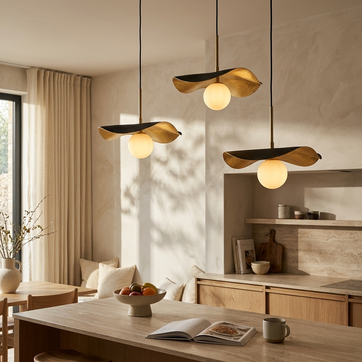 Odetta | Milk Glass &amp; Brass Globe Pendant