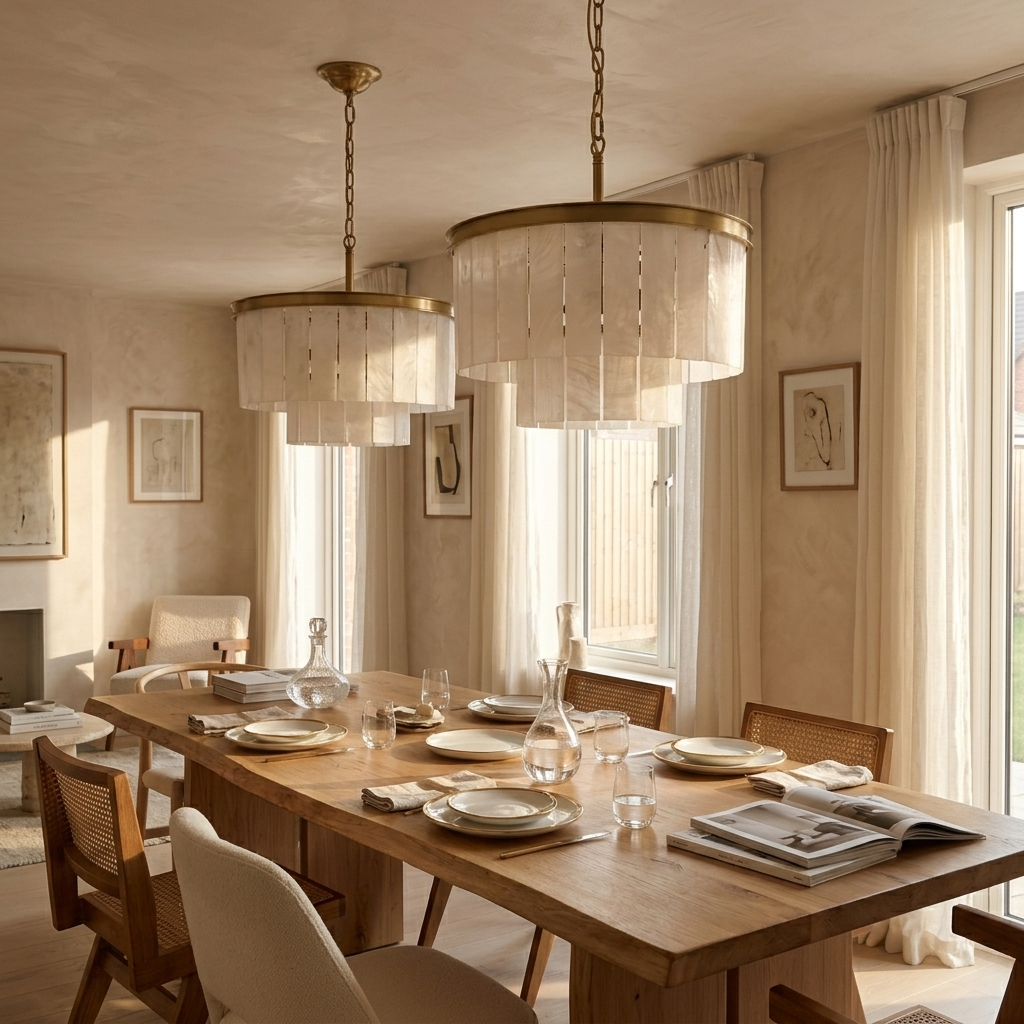 Anneli | Alabaster &amp; Brass Chandelier