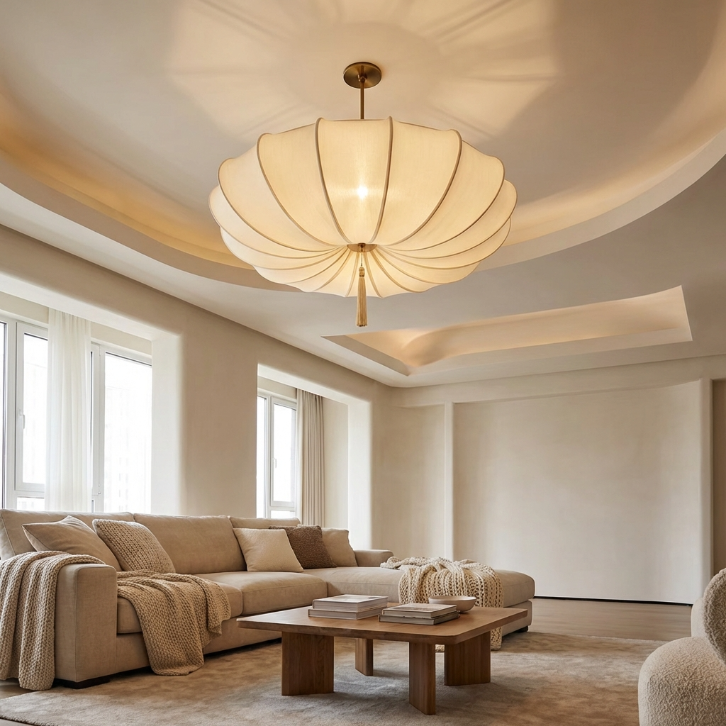 Kappe | Fabric Scalloped Pendant Light