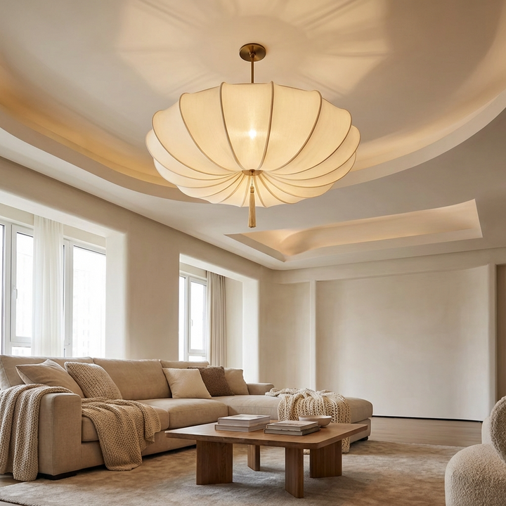 Kappe | Fabric Scalloped Pendant Light