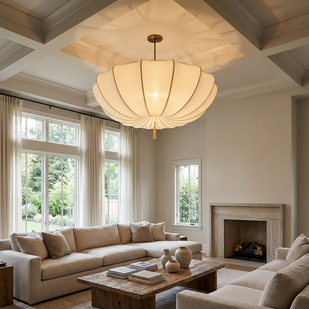 Kappe | Fabric Scalloped Pendant Light