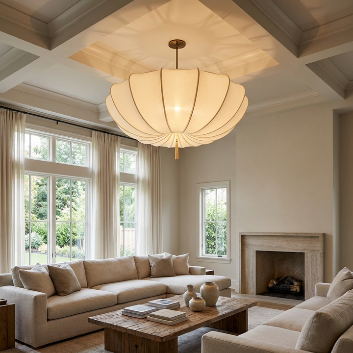 Kappe | Fabric Scalloped Pendant Light
