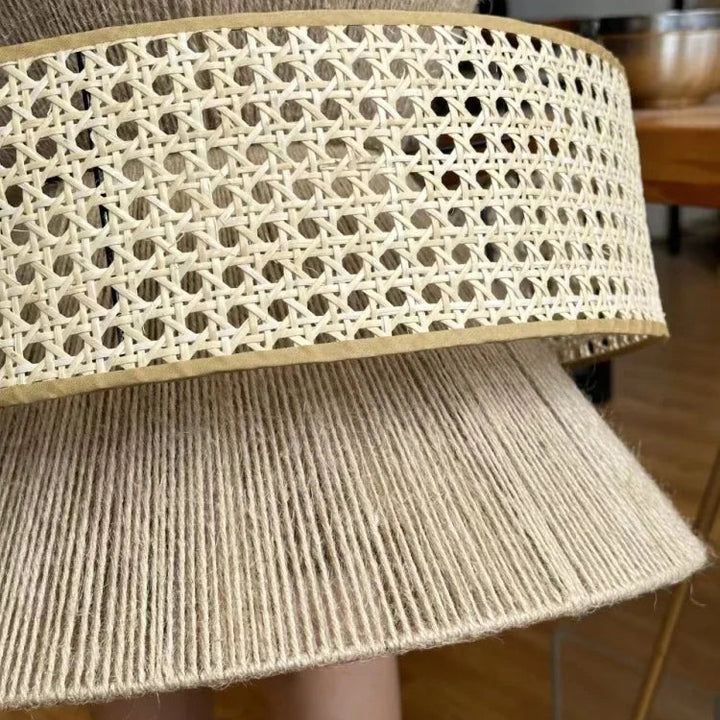 Haru | Lampada a sospensione in corda di canapa e rattan