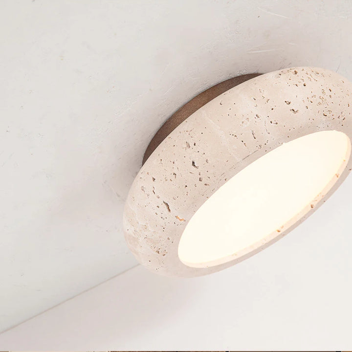 Trava | Travertine Stone Flush Ceiling Light