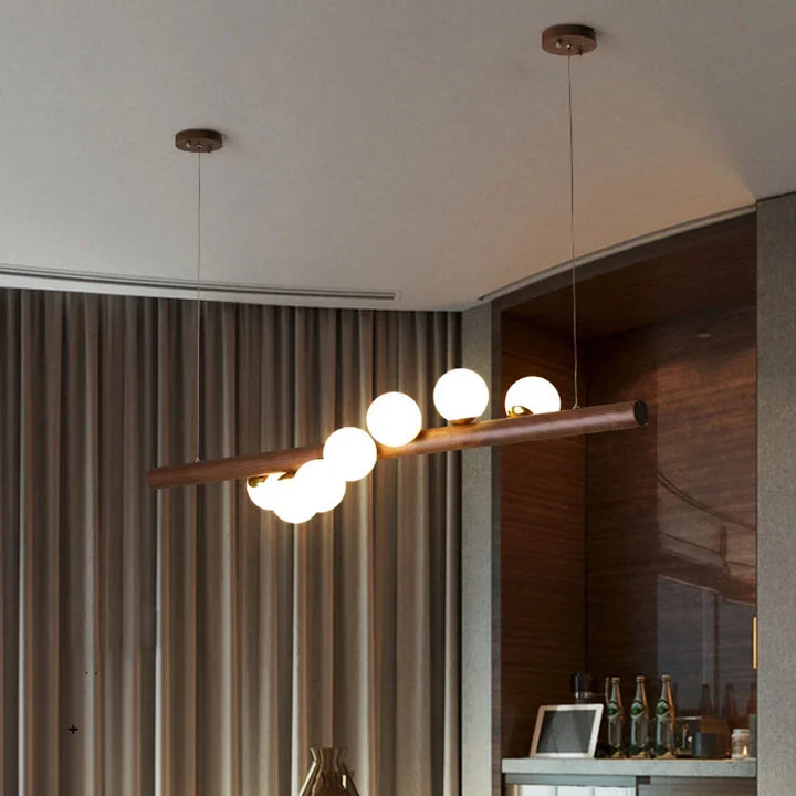Eda | Wood Beam Multi-Globe Pendant Light