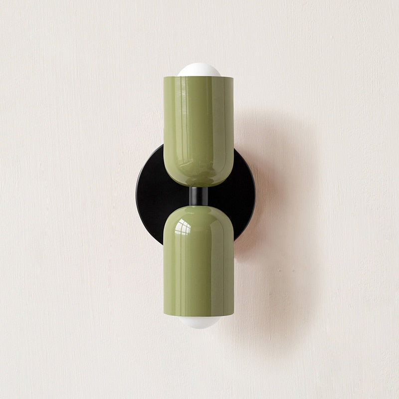 Asim | Aplique de pared de doble cápsula en metal pintado