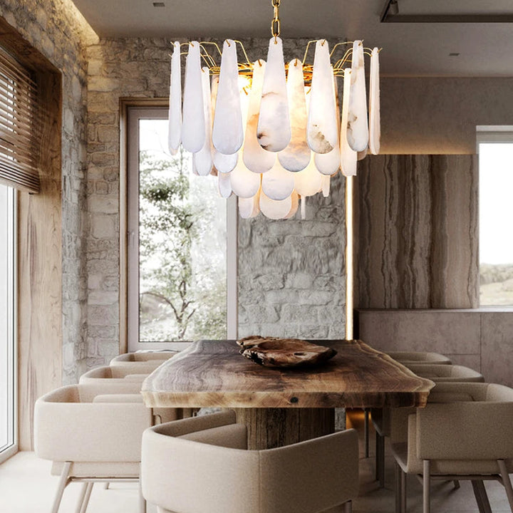 Pietre | Alabaster &amp; Brass Chandelier