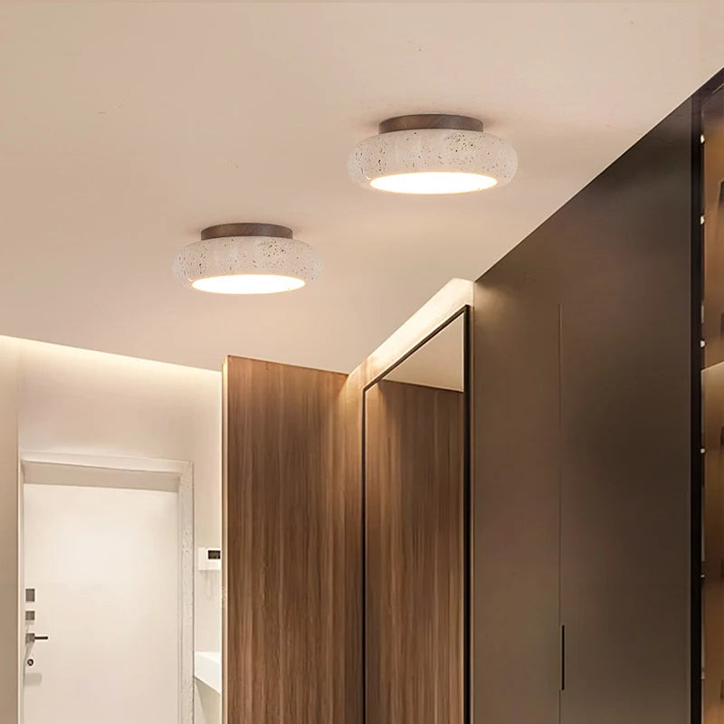 Trava | Travertine Stone Flush Ceiling Light