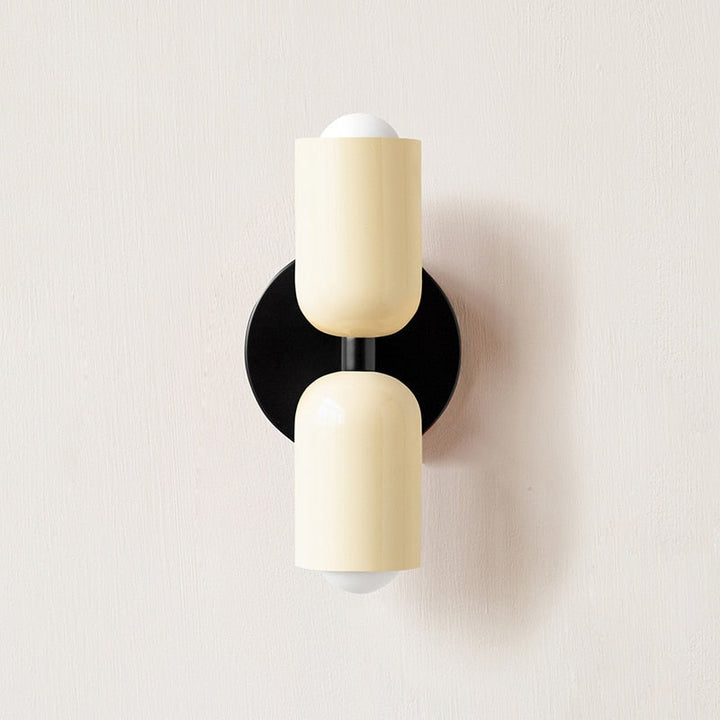 Asim | Aplique de pared de doble cápsula en metal pintado
