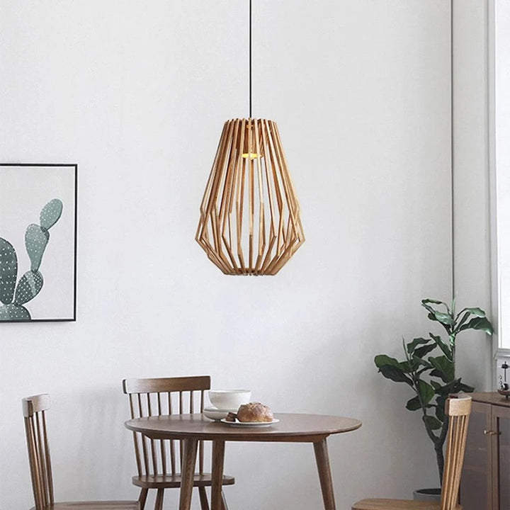 Spile | Lámpara colgante de jaula de madera
