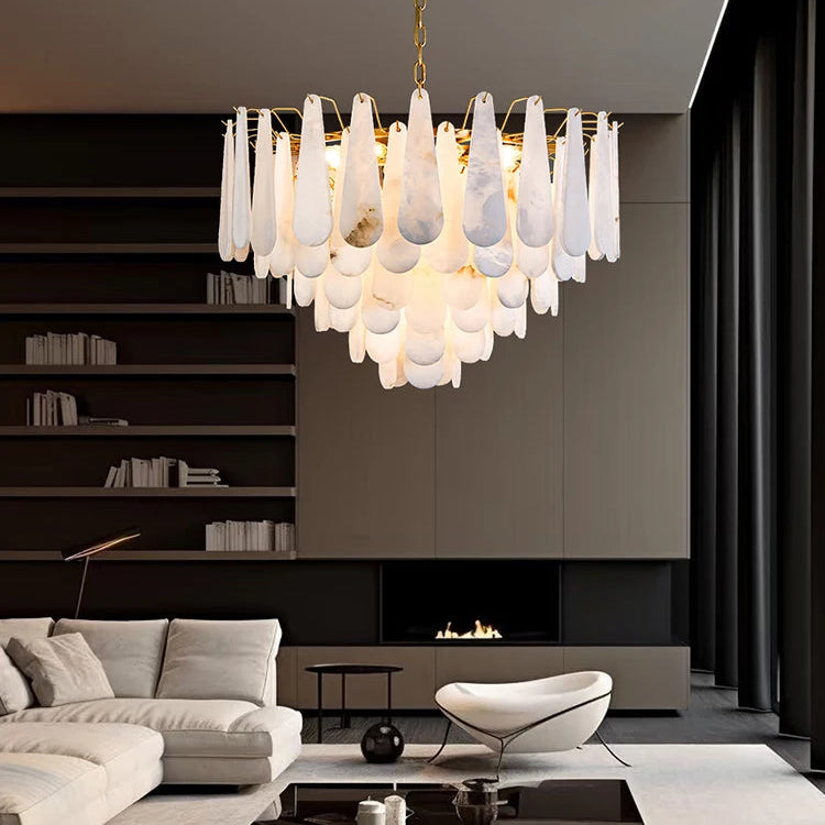 Pietre | Alabaster &amp; Brass Chandelier