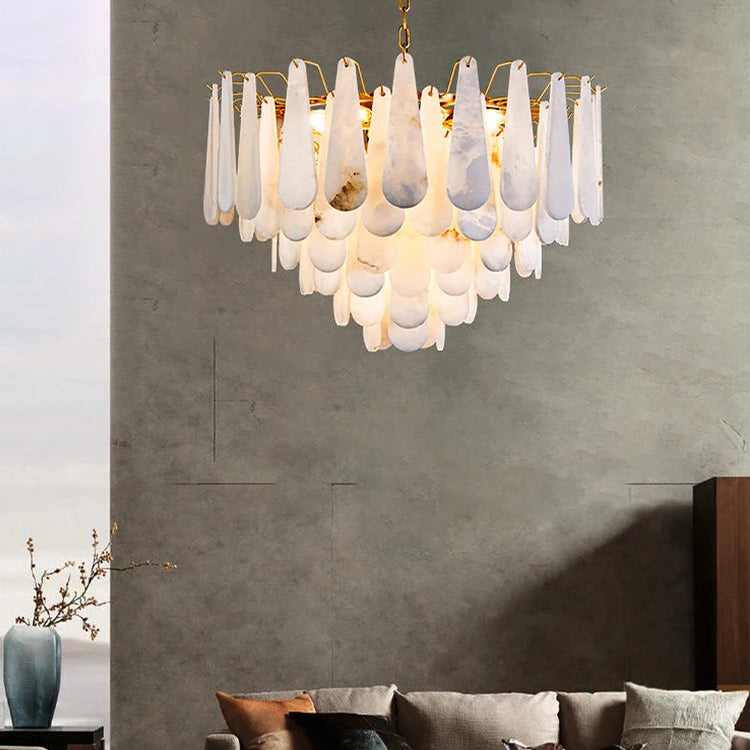 Pietre | Alabaster &amp; Brass Chandelier