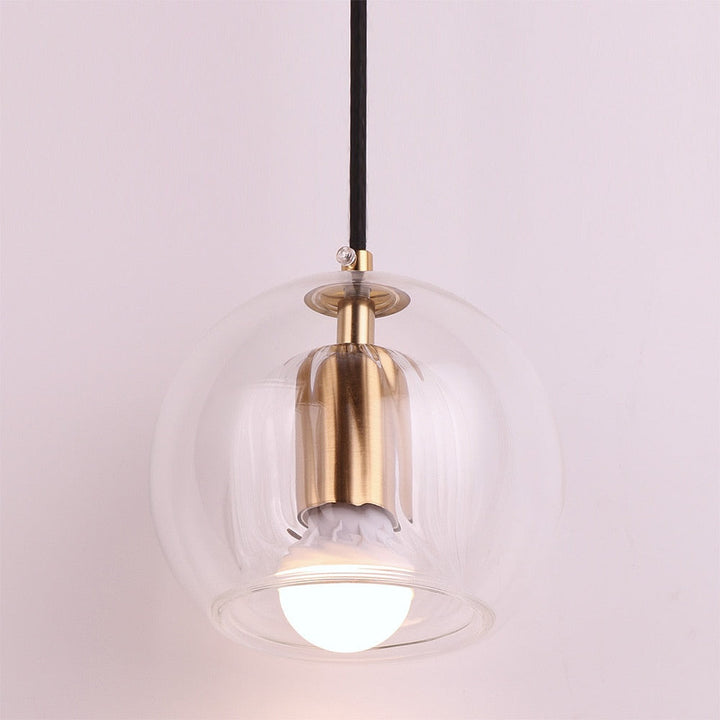 Hand Blown Double Glass Bubble Pendant Light- Garwyn - Louve Lights