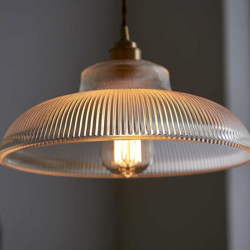 Vintage Stripe Glass Pendant Lamp - Dining Room Pendant Light - Lyssa - Louve Lights