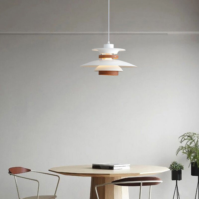 Nordic Style Metal &amp; Wood Pendant Light - Wood Hanging Light - Ospak - Louve Lights