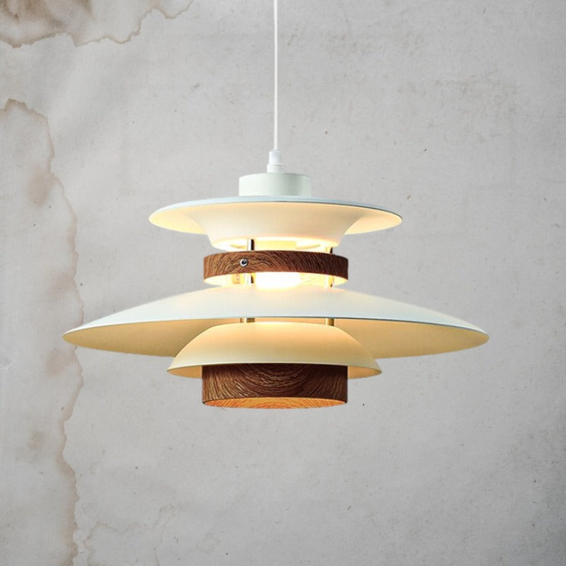 Nordic Style Metal &amp; Wood Pendant Light - Wood Hanging Light - Ospak - Louve Lights