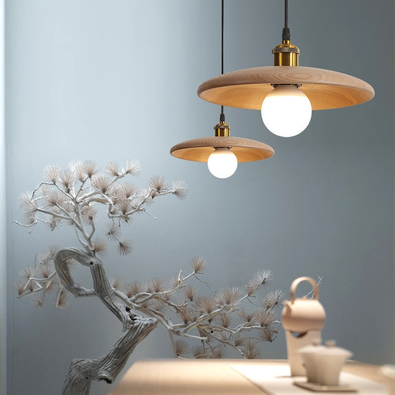Solid Wood Pendant Light - Kitchen Island &amp; Dining Room Pendant Light - Jodis - Louve Lights