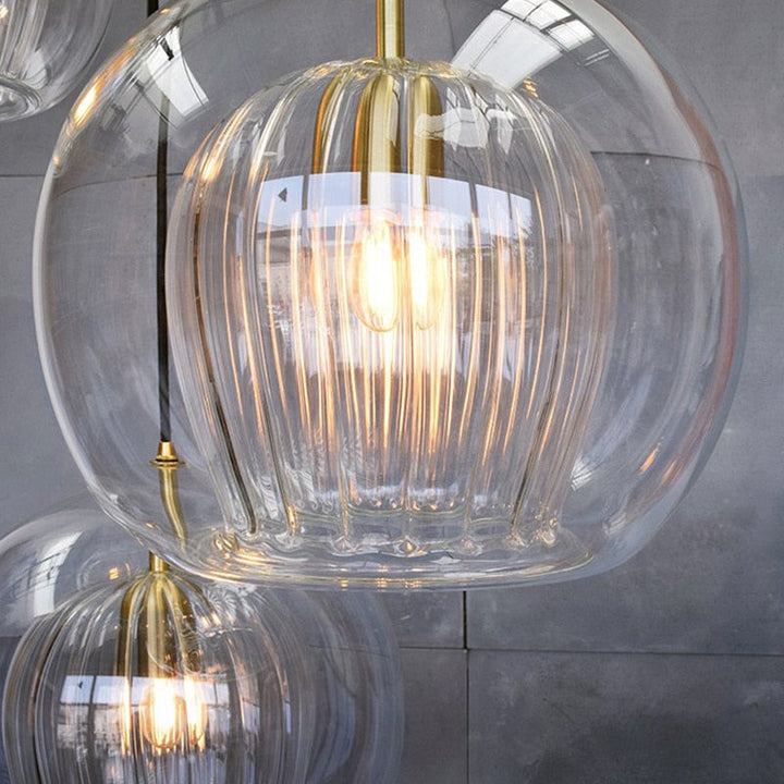 Hand Blown Double Glass Bubble Pendant Light- Garwyn - Louve Lights