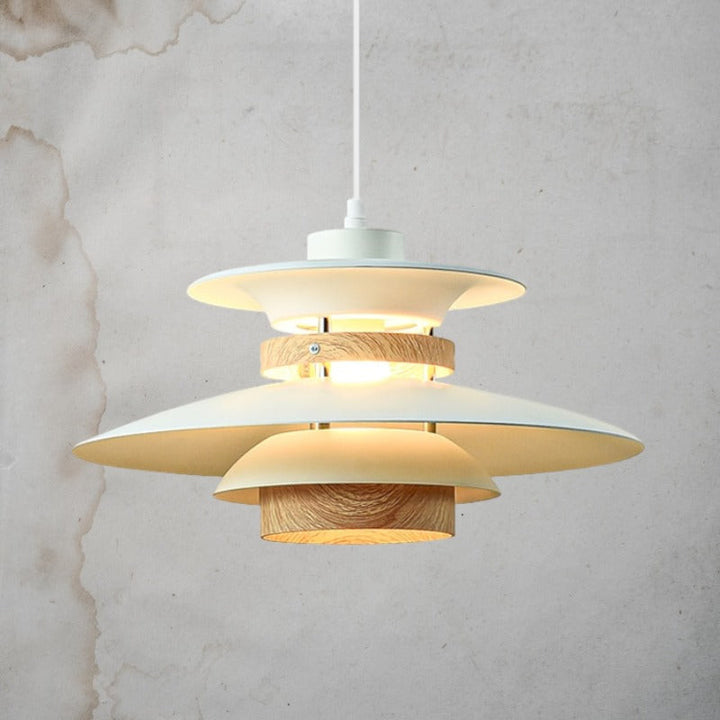 Nordic Style Metal &amp; Wood Pendant Light - Wood Hanging Light - Ospak - Louve Lights