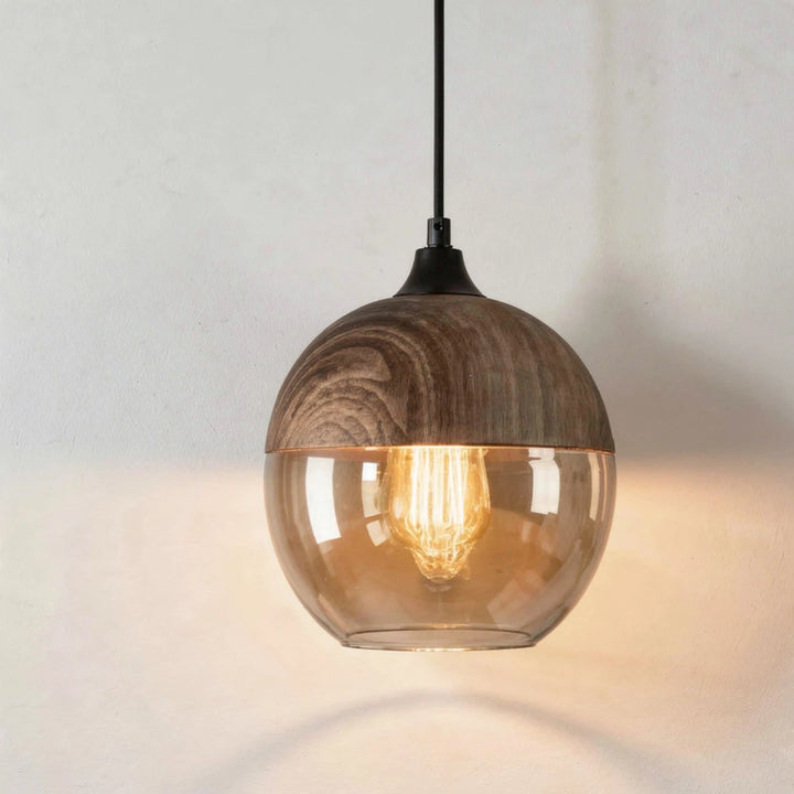 Arno | Wood Style Glass Pendant Light