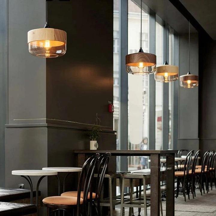 Arno | Wood Style Glass Pendant Light
