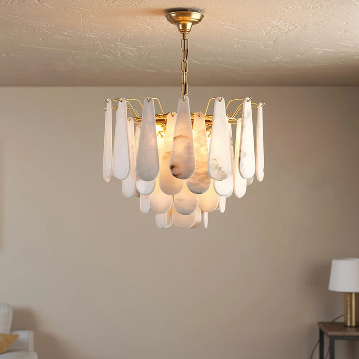 Pietre | Alabaster &amp; Brass Chandelier
