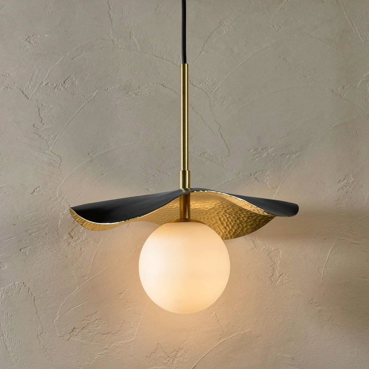 Odetta | Milk Glass &amp; Brass Globe Pendant