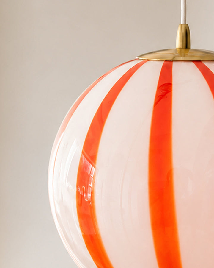 Meloni | Striped Glass Globe Pendant Light