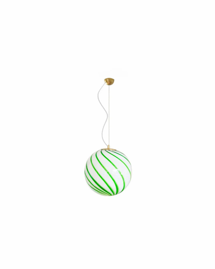 Meloni | Striped Glass Globe Pendant Light