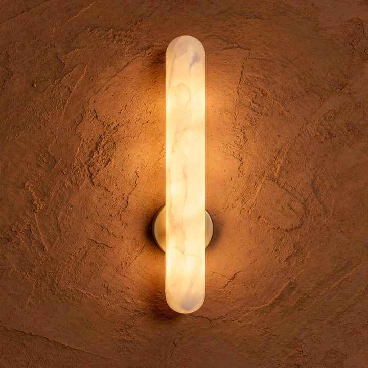 Saya Baton | Alabaster &amp; Brass Wall Sconce