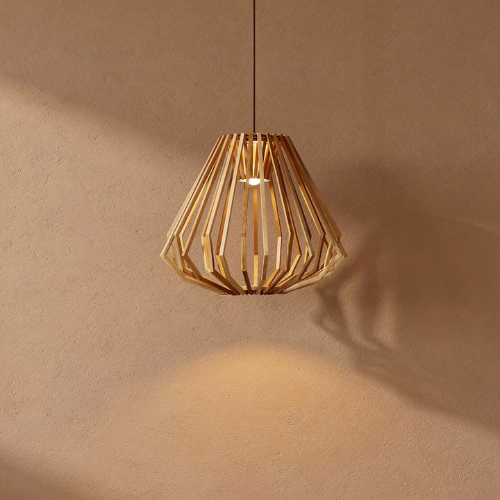 Spile | Lámpara colgante de jaula de madera