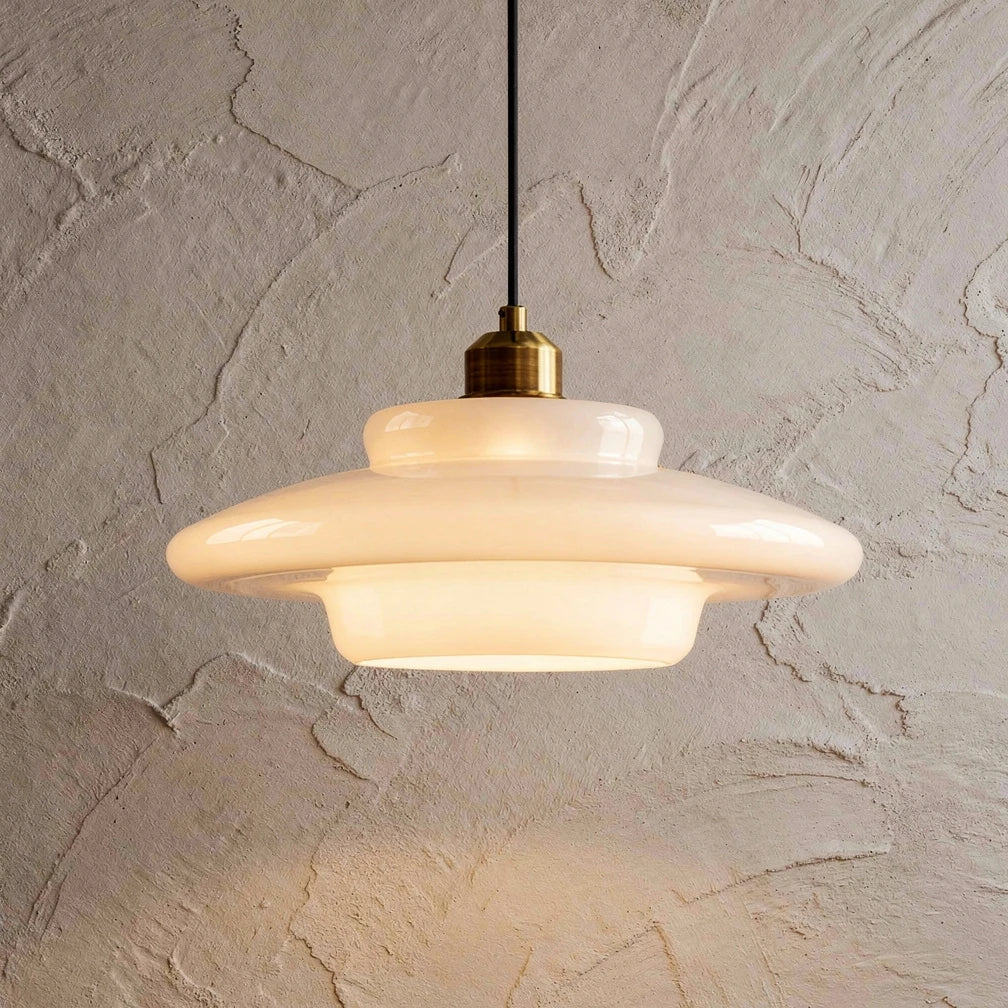Rowan | Mid-Century Milk Glass Pendant Light