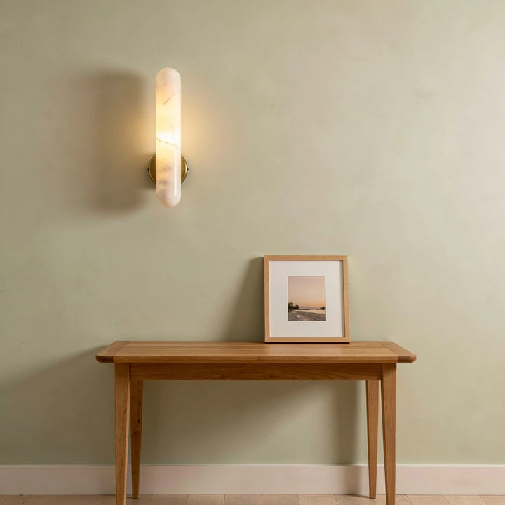 Saya Baton | Alabaster &amp; Brass Wall Sconce